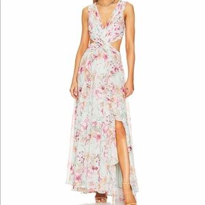 ASTR the Label blue floral gown